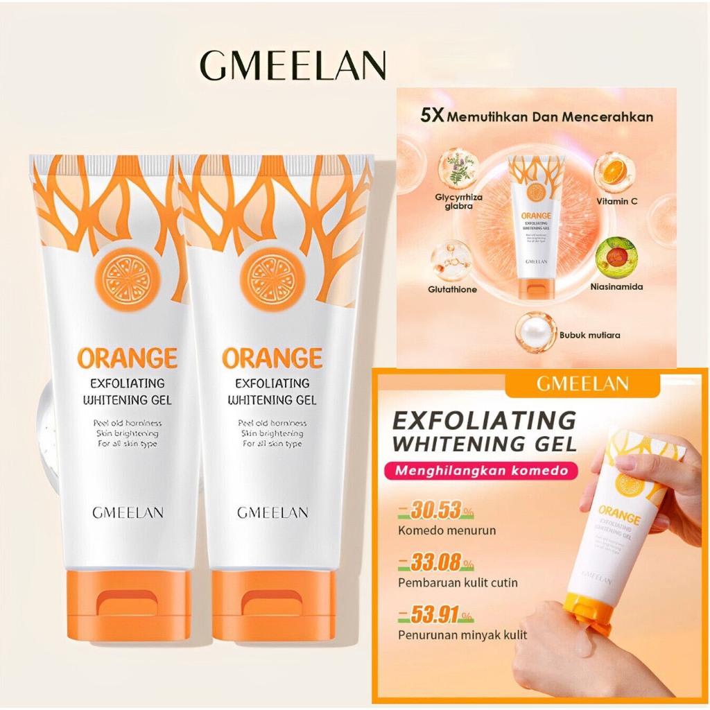 Jual Gmeelan Orange Exfoliating Gel For Face Whitening 50gr Facial Body
