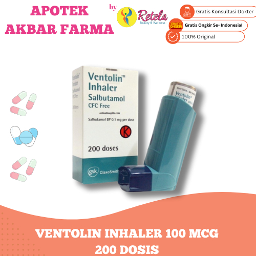 Jual Ventolin Inhaler 100 Mcg 200 Dosis Shopee Indonesia