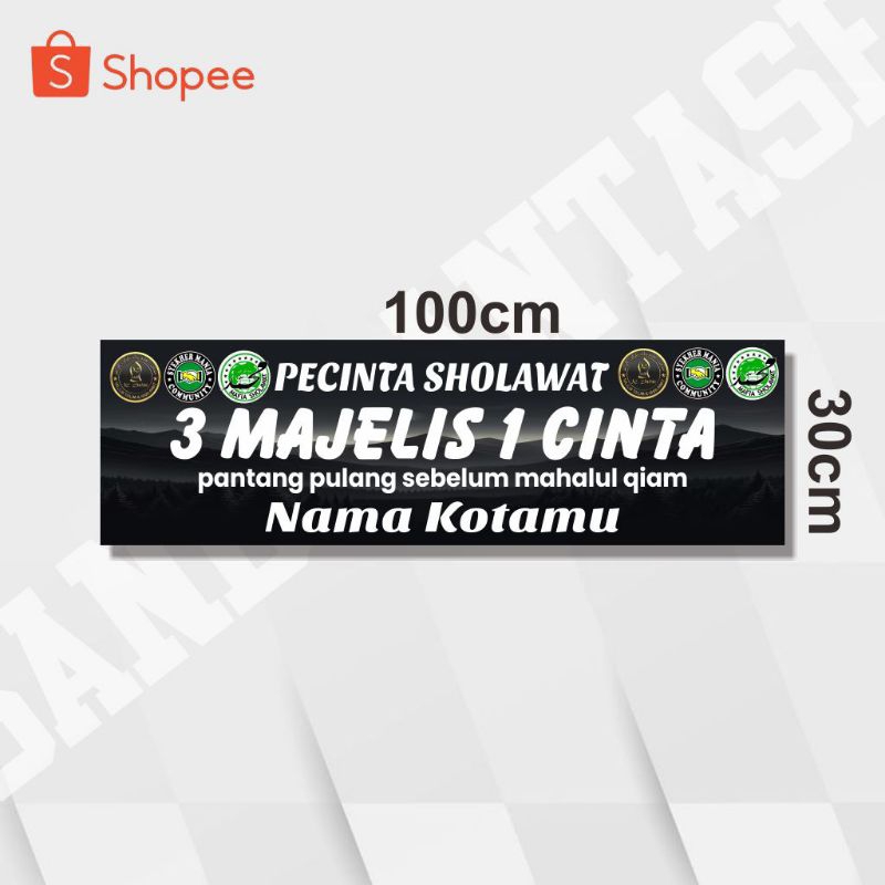 Jual BANER SHOLAWAT BISA CUSTOM BANNER PECINTA SHOLAWAT 3 MAJELIS 1 ...