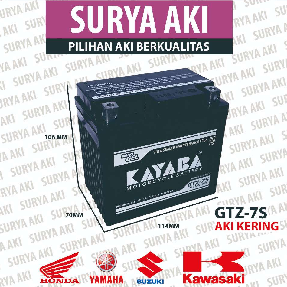Jual Aki Motor KAYABA GTZ7S Aki Kering VARIO 150 VARIO 125 PCX ADV ...