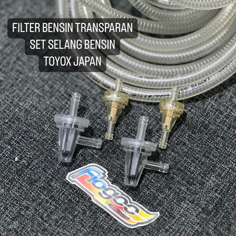 Jual Filter Bensin Transparan Set Selang Bensin Toyox Japan Filter Bensin Model L Transparan