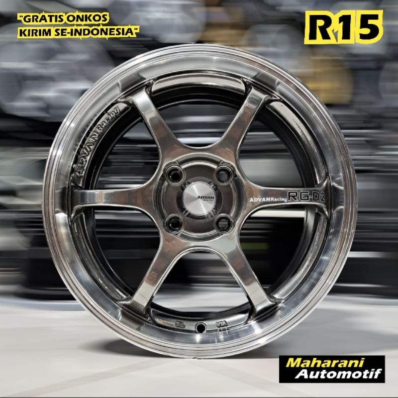Jual Velg mobil racing advan RGD2 ring 15 ET 41 pcd 4x100 lebar 6,5 ...