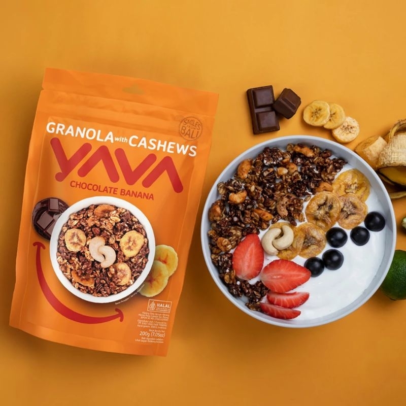 Jual YAVA Granola Bites Chocolate Banana 200gr | Shopee Indonesia