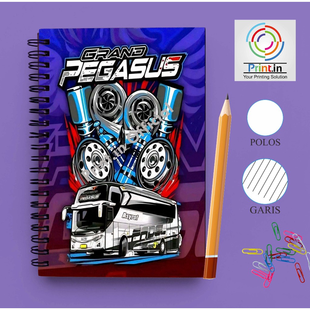 Jual Notebook Spiral Bus Grand Pegasus A5 GARIS/POLOS | Shopee Indonesia