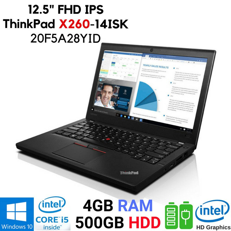 Jual Lenovo ThinkPad X260 12ISK 8YID i5 6200U Win10 Pro 4GB 500GB