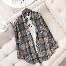 GARANSI ⚡️ Kemeja Flanel Premium DISTRO Lengan Panjang Pria Wanita Motif Kotak Kasual