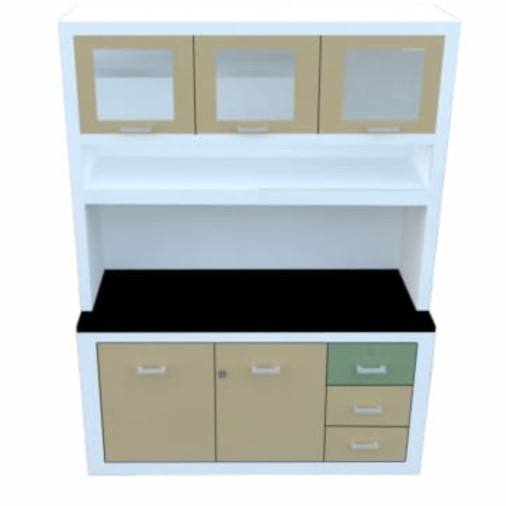 Jual lemari dapur besi rak sayur kitchen set full besi 3 pintu | Shopee ...