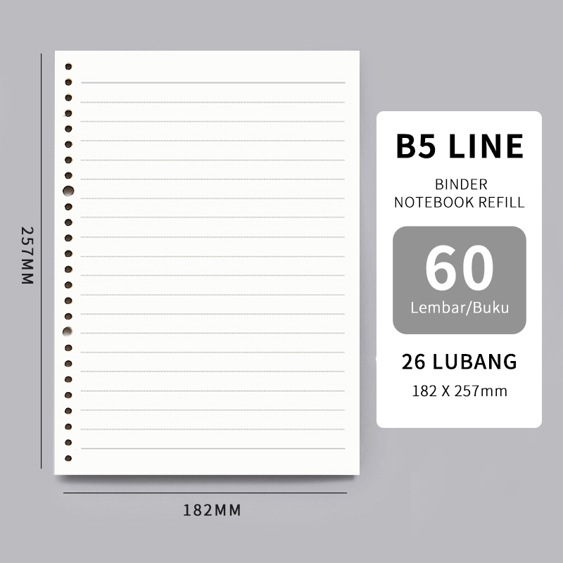 Jual Notebook refill Line & Blank KERTAS ISI BINDER A5/B5 LOOSE LEAF 6 ...