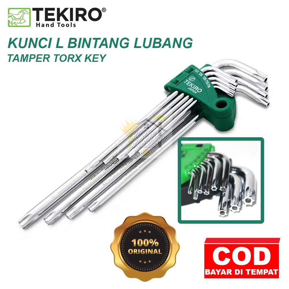 Jual Tekiro Kunci L Bintang Lubang Panjang Set 9 Pcs Tamper Torx Key Long Original Shopee 2699