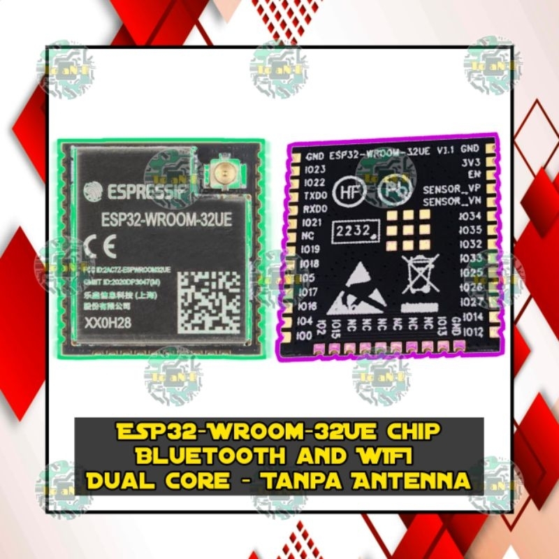 Jual ESP32 Wroom 32UE Chip Module ESP32 ESP-32 Bluetooth and WIFI Dual ...