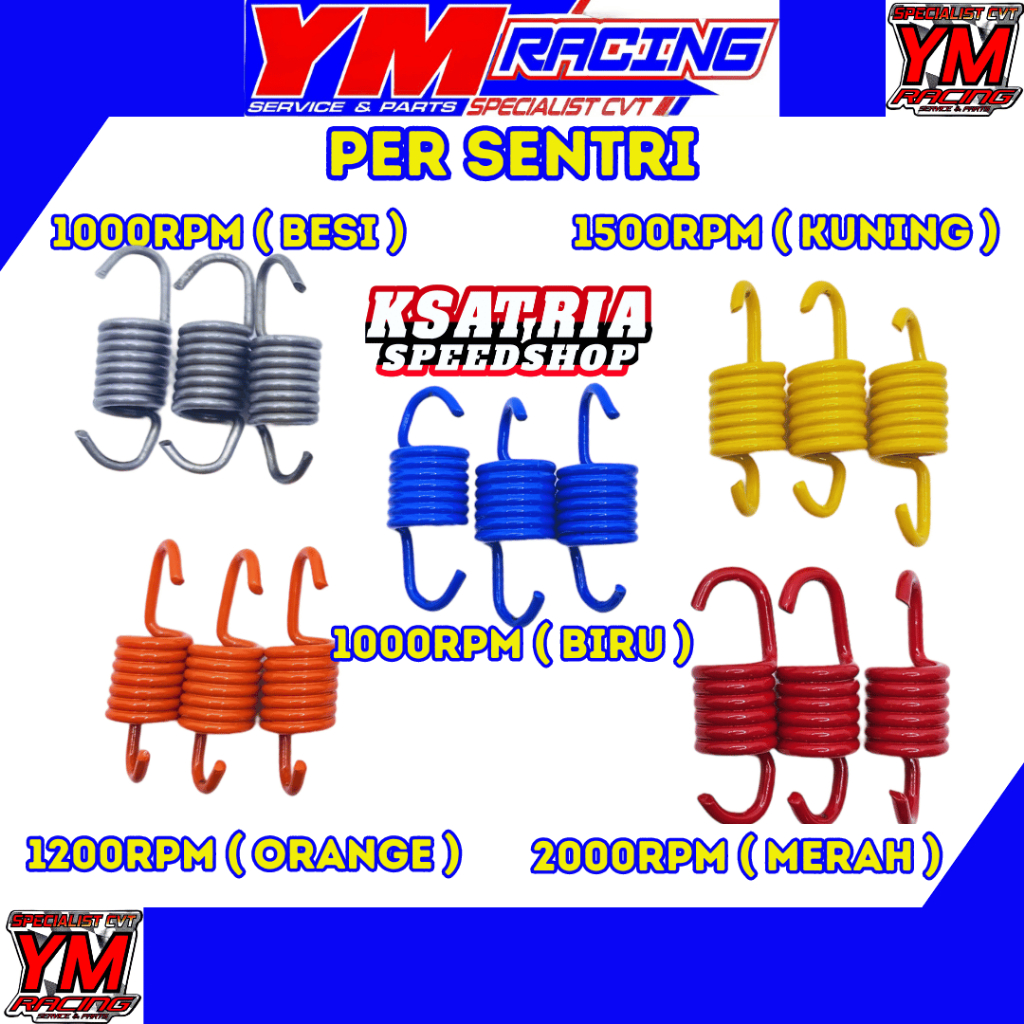 Jual PER SENTRI YM RACING 1000RPM 1200RPM 1500RPM 2000RPM 1SET ISI 3 ...