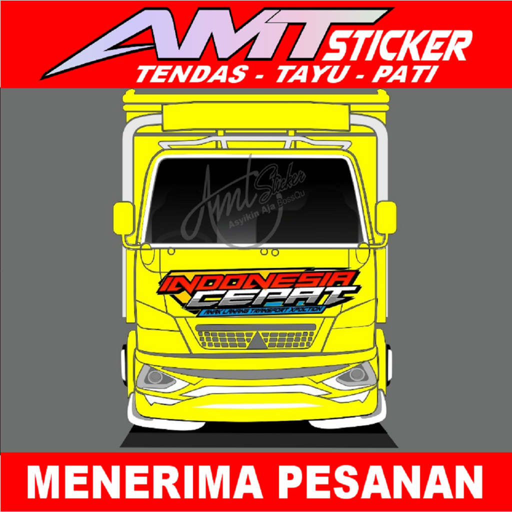 Jual Stiker Decal Kabin Depan Truck Canter Bisa Custom Desain Bebas