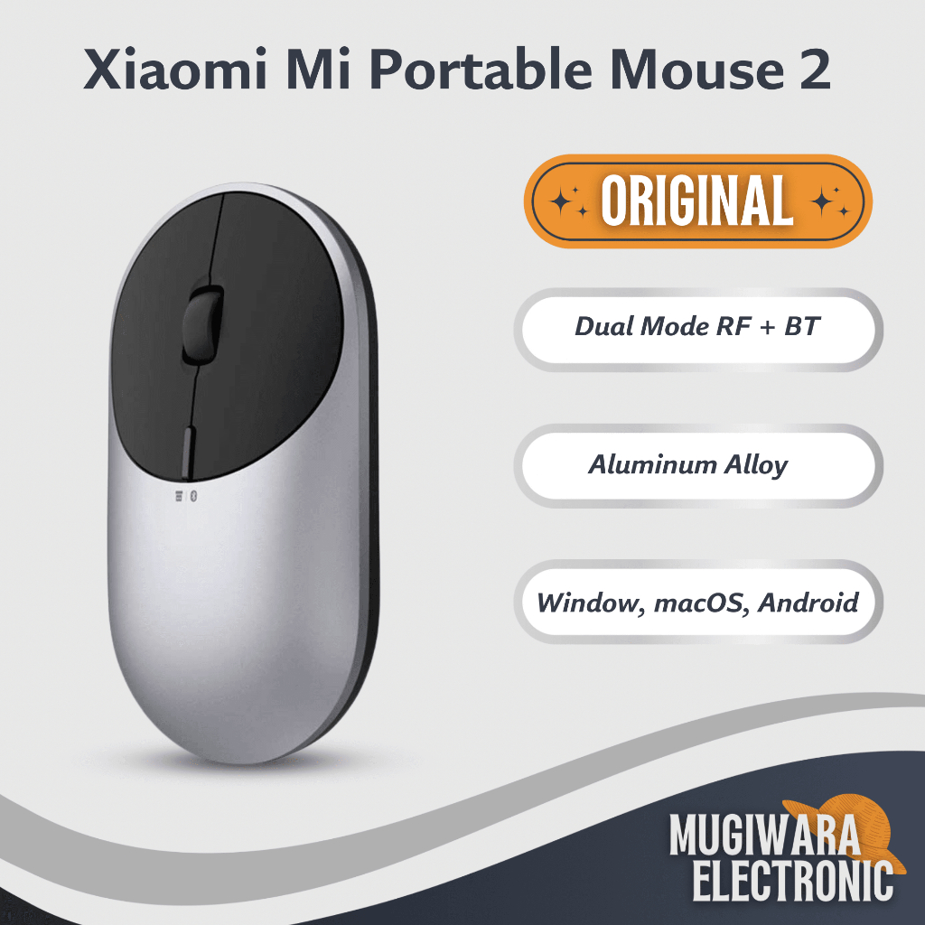 Jual Mi Portable Mouse 2 Dual Mode RF + Bluetooth Window macOS Android ...