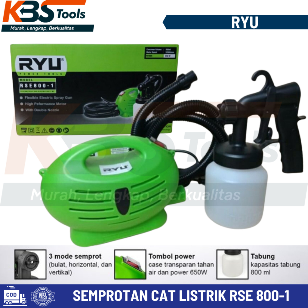 Jual Spray Gun Listrik RYU RSE 800-1 Mesin Semprotan Cat Listrik ...