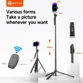 MIXIO A91L 190CM Tripod Tongsis Bluetooth Remote Multifungsi Selfie Stick
