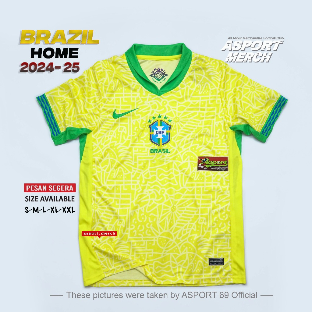 Jual JERSEY BOLA BRAZIL HOME TERBARU 2024 2025 JERSEY BRASIL HOME 24 25