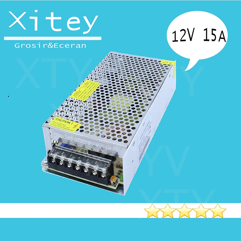 Jual XTY Power Supply 12V15A Jaring Switching Trafo LED Strip Cctv 12V