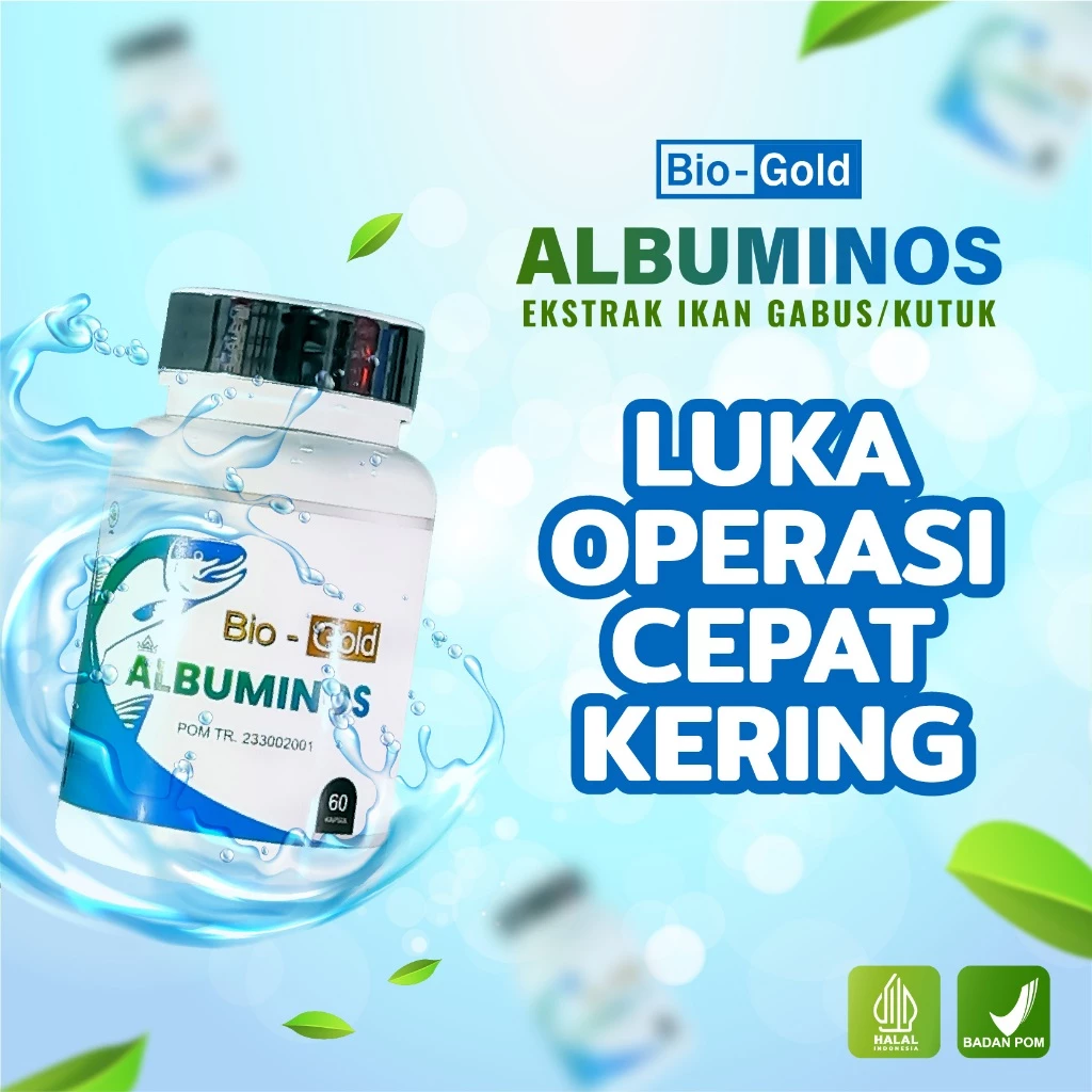 Bio Gold - Albuminos Kapsul Ekstrak Ikan Gabus 500 mg Kutuk Perawatan Luka Pasca Operasi