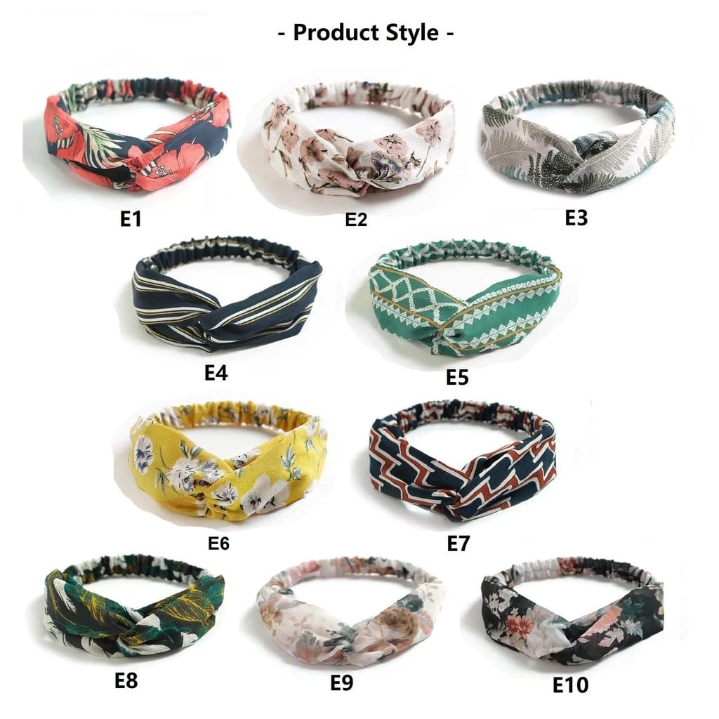 Jual Bearyjeans Bando Bandana Girl Summer Hair Bands Floral Kain Simpul Bando Wanita Motif 