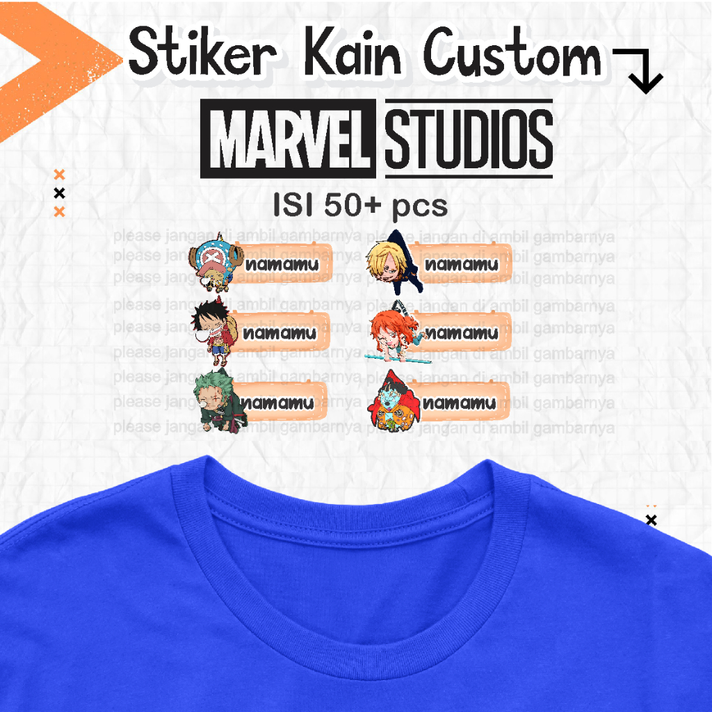 Jual STIKER KAIN LABEL NAMA ISI 50+ pcs. Stiker Label Nama Kain Baju ...