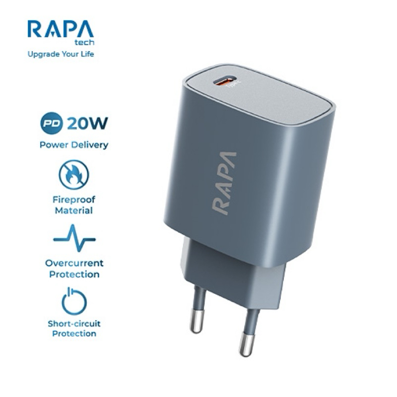 Jual Original RAPAtech Adaptor Charger 20W Usb C PD Fast Charging ...