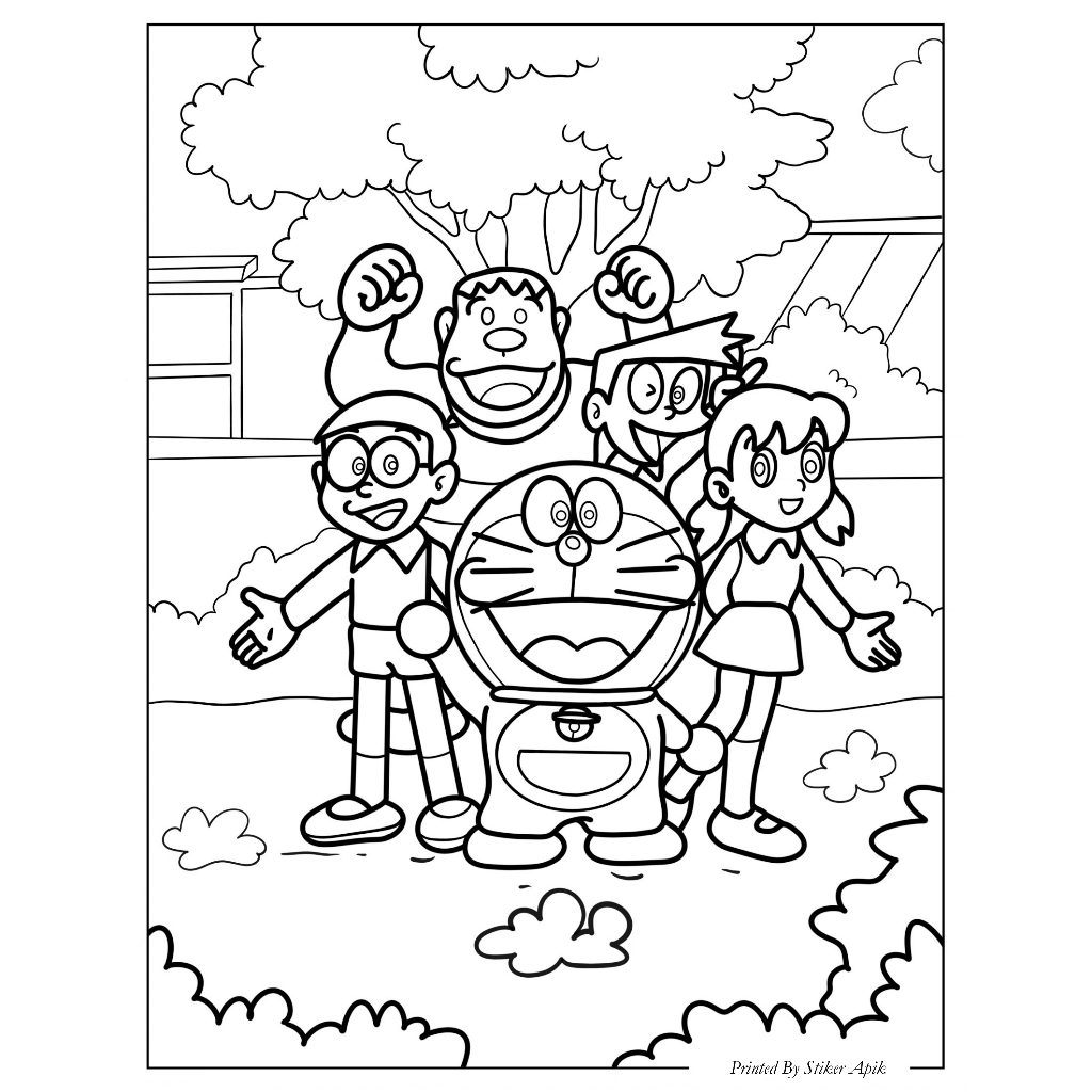 Jual Kertas Gambar Mewarnai Tema Doraemon Worksheet Coloring Paper ...