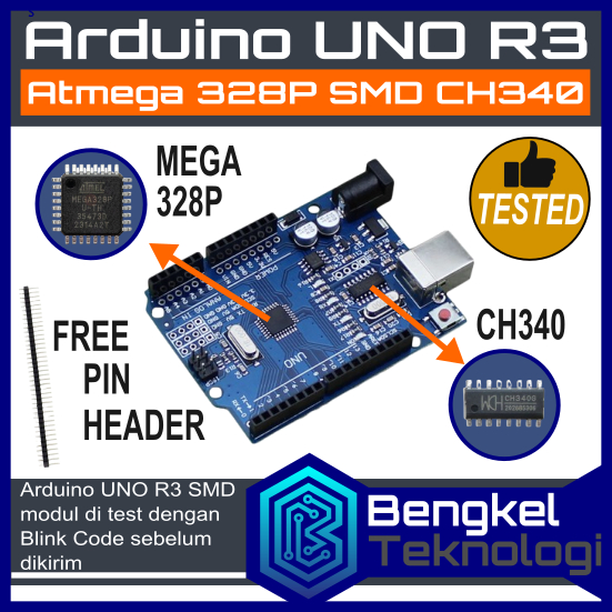 Jual Arduino Uno R3 Atmega328p Smd Ch340 Sudah Di Test Dengan Blink