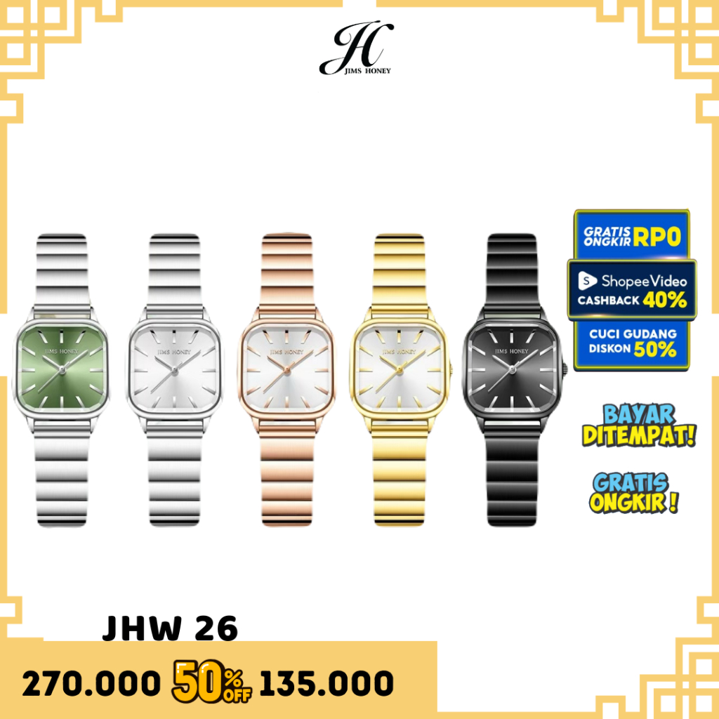 Jual JIMS HONEY JAM TANGAN WANITA JHW 26 (FREE BOX + BATERAI) Shopee