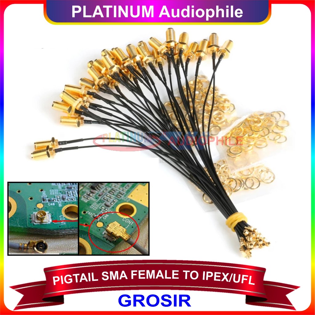 Jual Pigtail SMA Male Female to UFL IPX IPEX PI-11 12 Kabel Konektor RF ...
