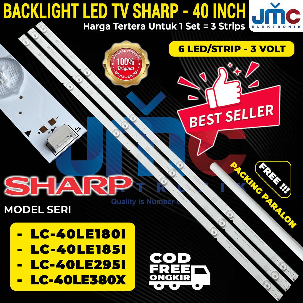Jual Backlight TV SHARP 40 Inch LC 40LE180i 40LE185i 40LE295i 40LE380X ...