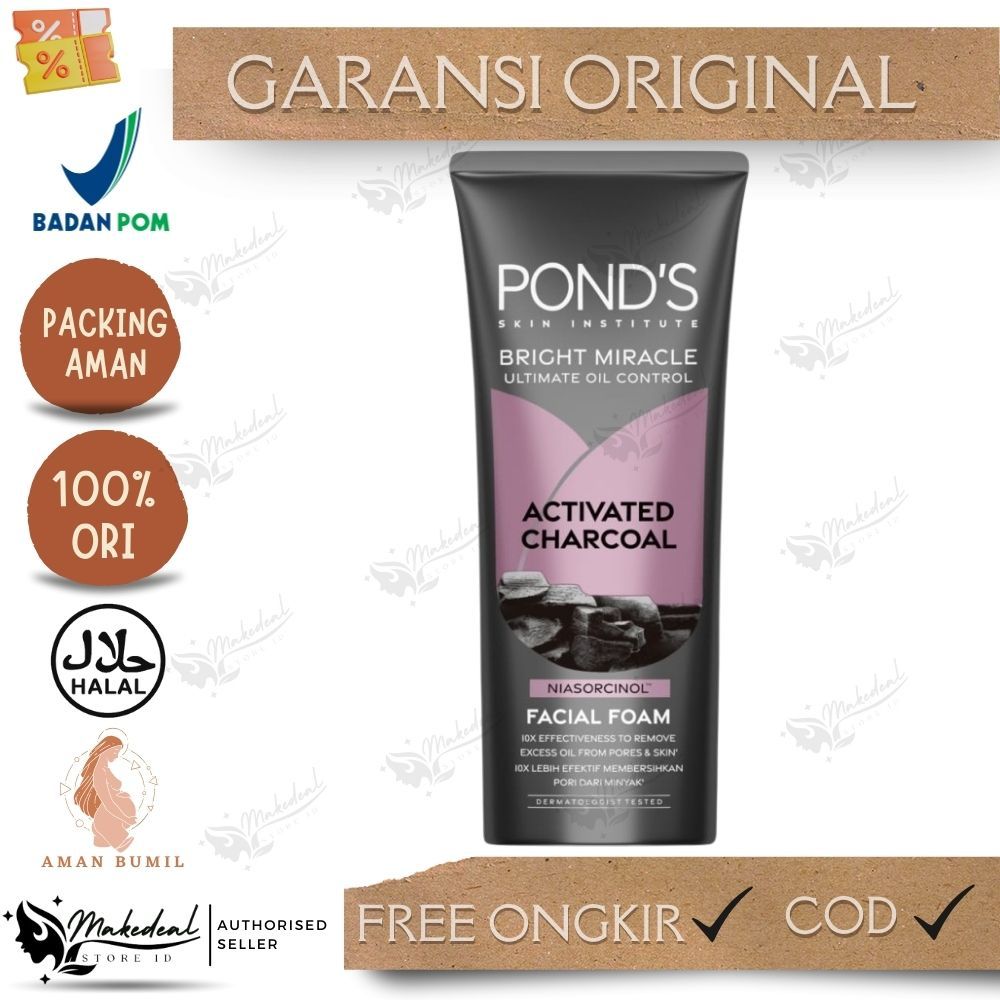 Jual Ponds Bright Miracle Ultimate Oil Control 100 Ml Pollution D Toxx With Activated Charcoal 8202