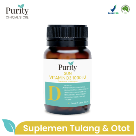 Jual Purity Vitamin D Purity Sun Vitamin D3 1000 IU 90 Tablet - Vitamin ...