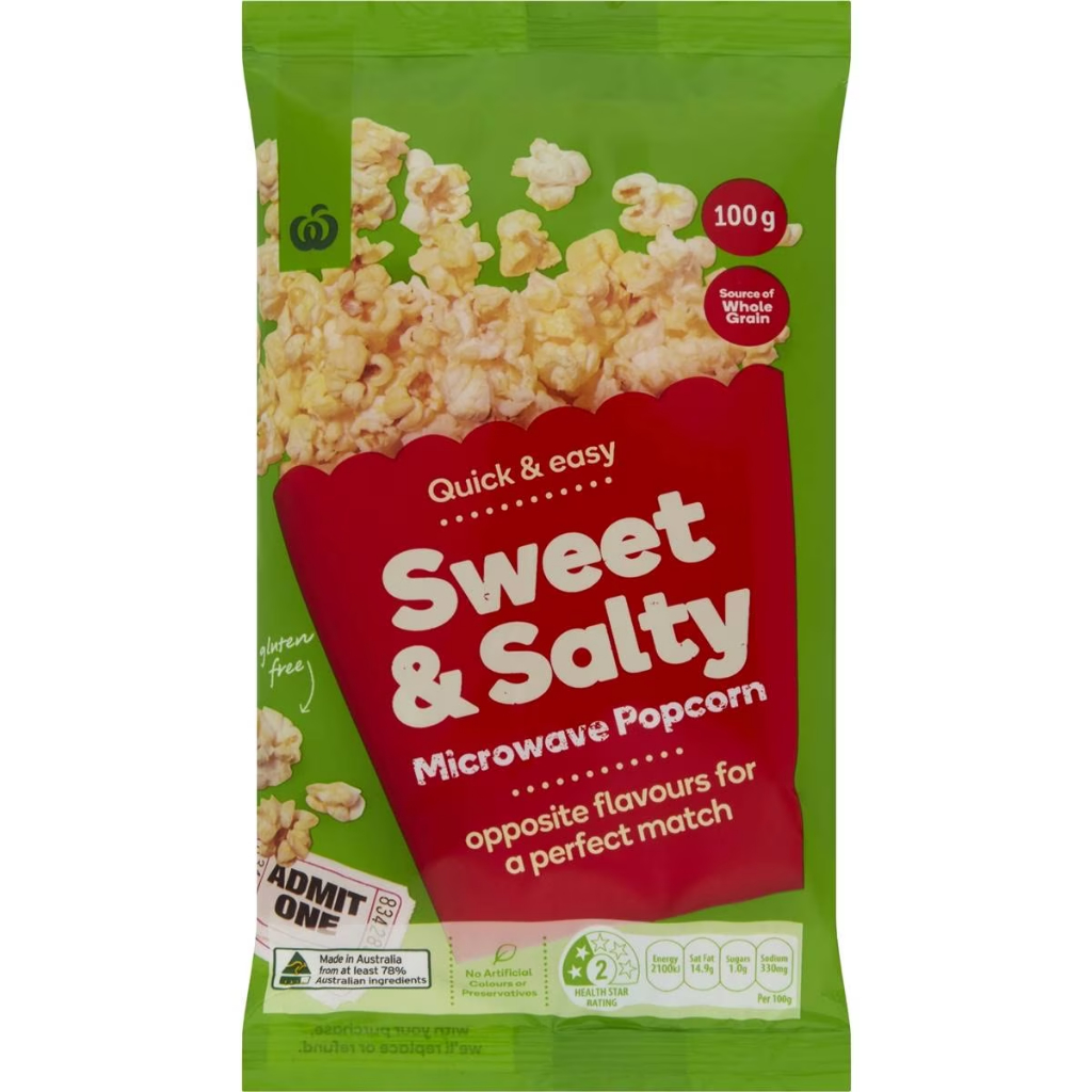 Jual Woolworths Sweet & Salty Microwave Popcorn 100g | Shopee Indonesia