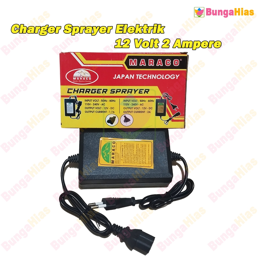 Jual Maraco Charger Sprayer Elektrik 12 Volt 2 Ampere Cas adaptor Aki ...