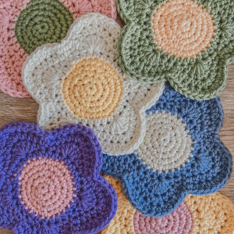 Jual Daisy Flower Coaster Crochet / Coaster Rajut | Shopee Indonesia