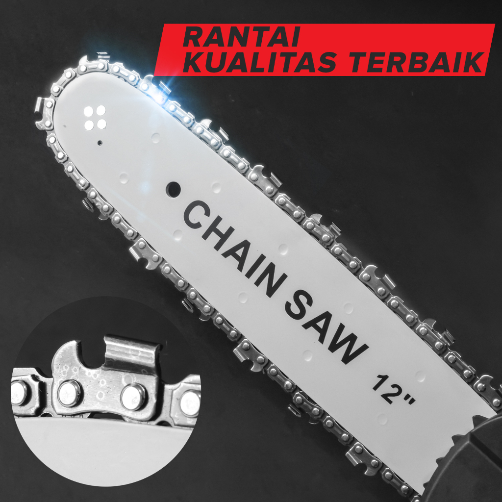 Jual CHAINSAW CORDLESS GERGAJI RANTAI MINI 8 INCH 48V LITHIUM MS6256 ...