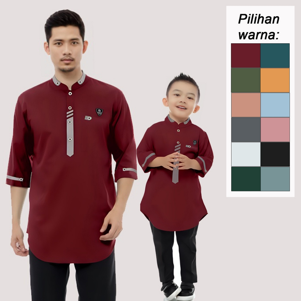 Jual Baju Koko Seragam Couple Anak Dan Ayah Model Kurta Pakistan Bahan ...