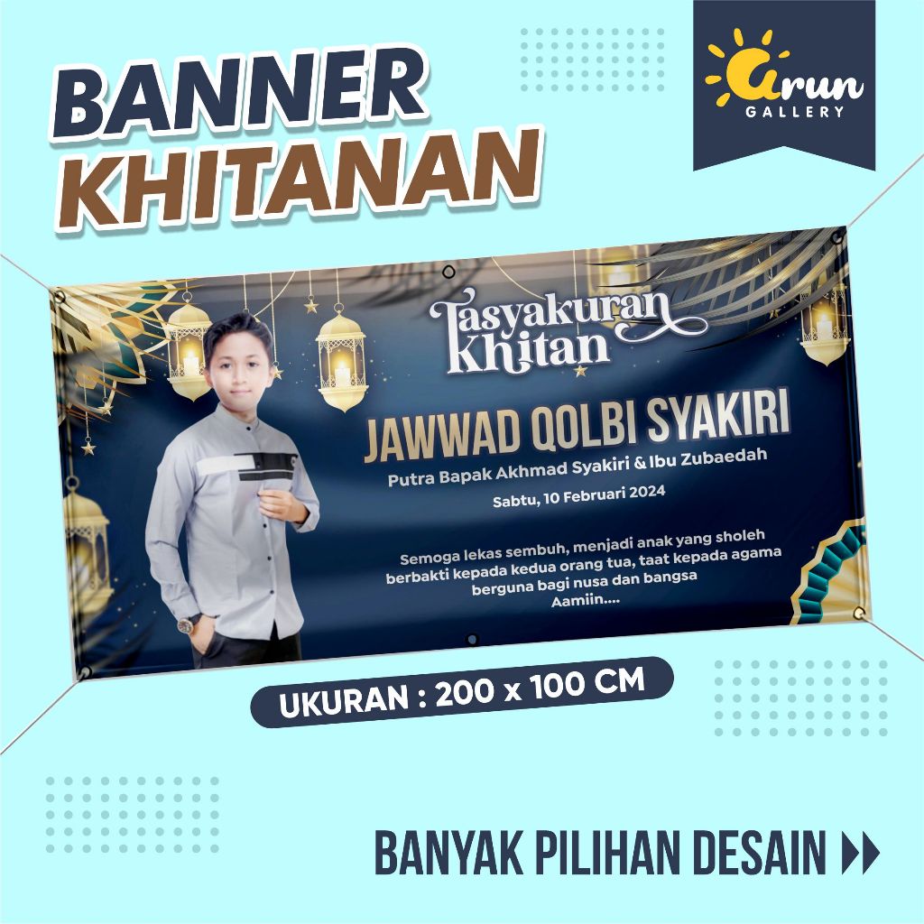 Jual SPANDUK KHITAN / BANNER KHITAN / 200 x 100 CM / DESAIN TERBARU ...