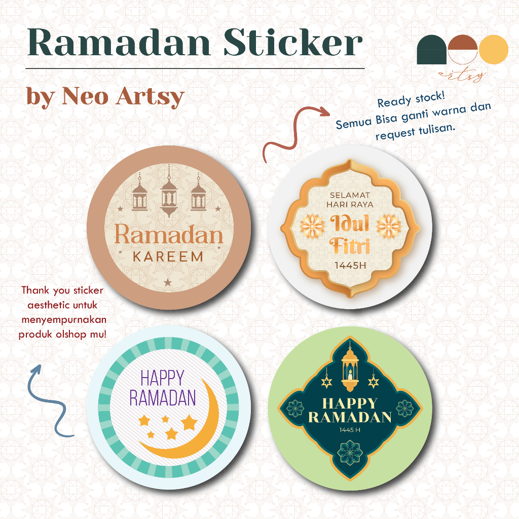 Jual Stiker Toples Ramadan Aestetik Ramadan Sticker Sticker Bulat