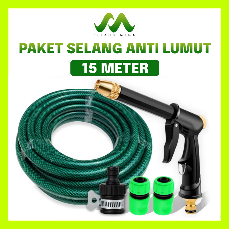 Jual Mega Selang Air Cuci Motor Meter Inch Paket Semprotan Selang Air Benang Anti Lumut