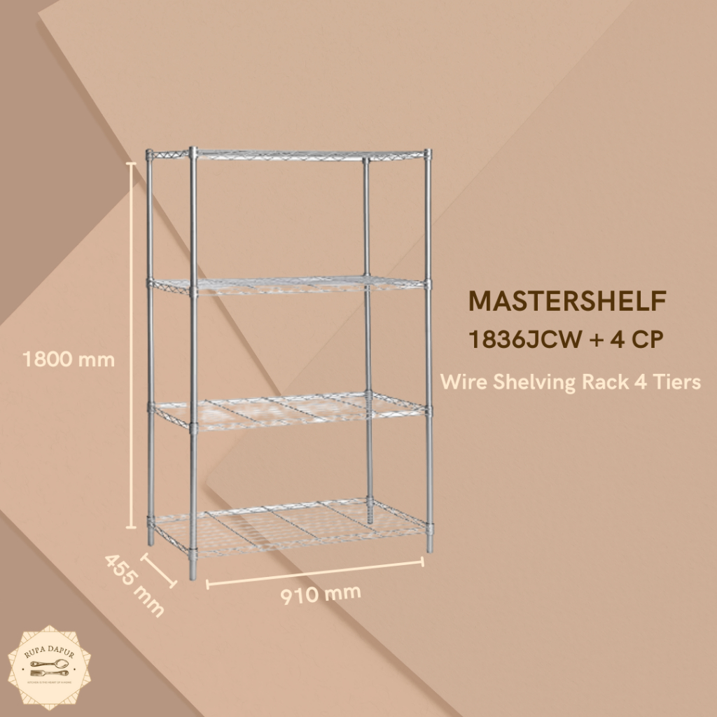 Jual Mastershelf Shelving Rack 4 Tiers - Rak Dapur 4 Susun | Shopee ...