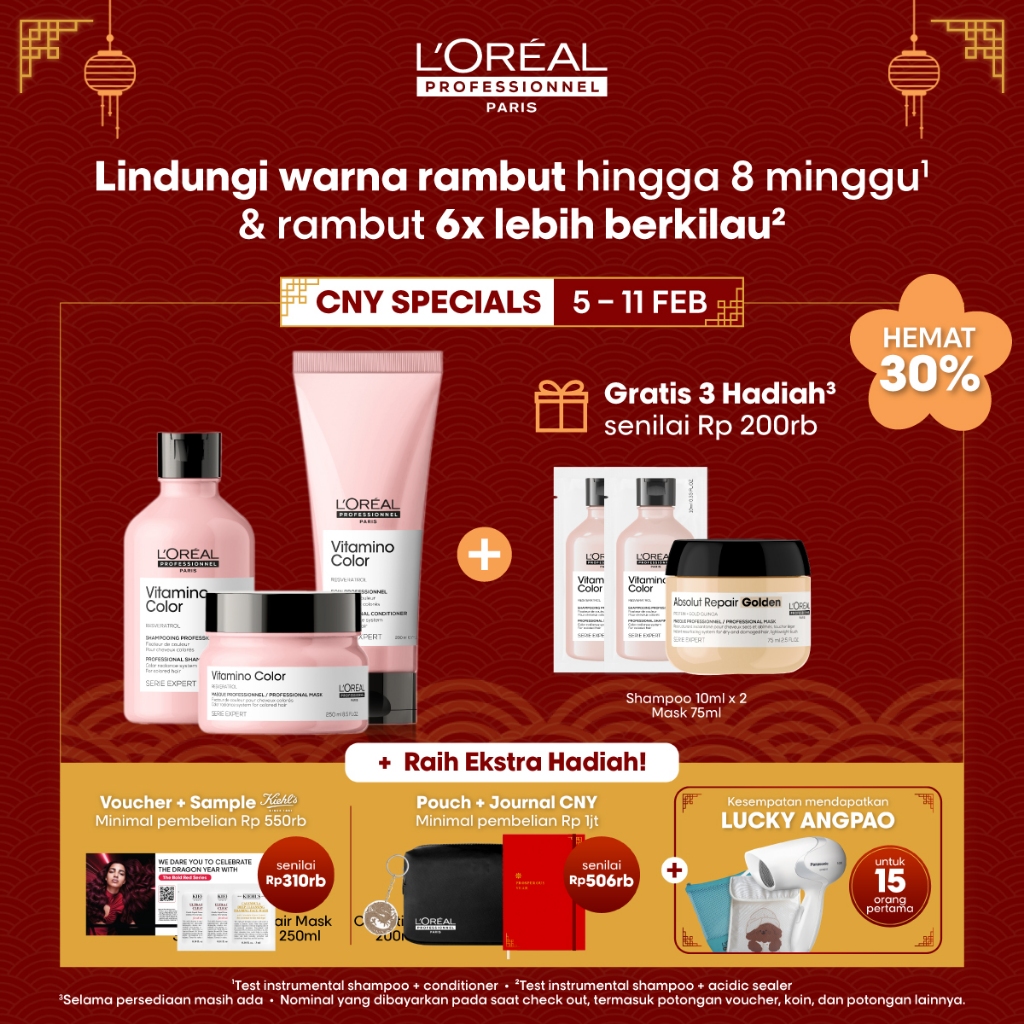 Jual Vitamino Color Shampoo + Conditioner + Mask Untuk Rambut Diwarnai