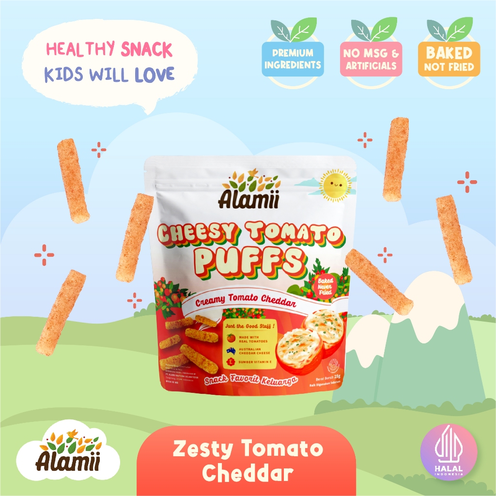 Jual Alamii Cheesy Tomato Puffs - Snack Anak - 25G | Shopee Indonesia