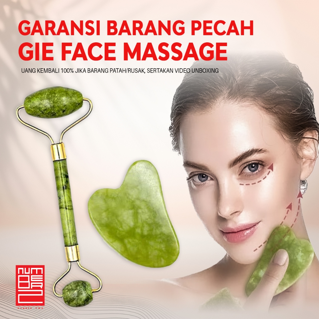 Jual Gua sha giok jade face jawline massage tool true to skin love wajah simetris eye care