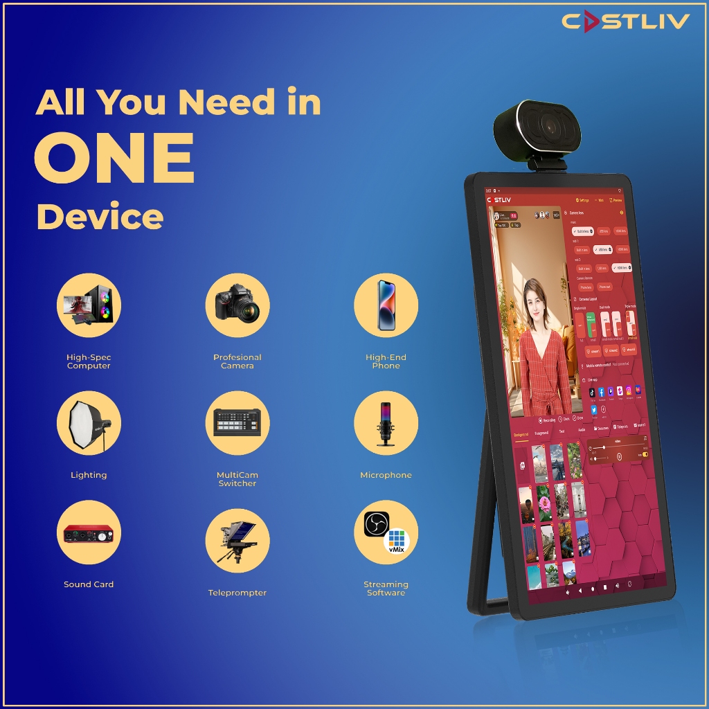 Jual CastLiv Lite - Standing AIO Live Streaming Device | Shopee Indonesia