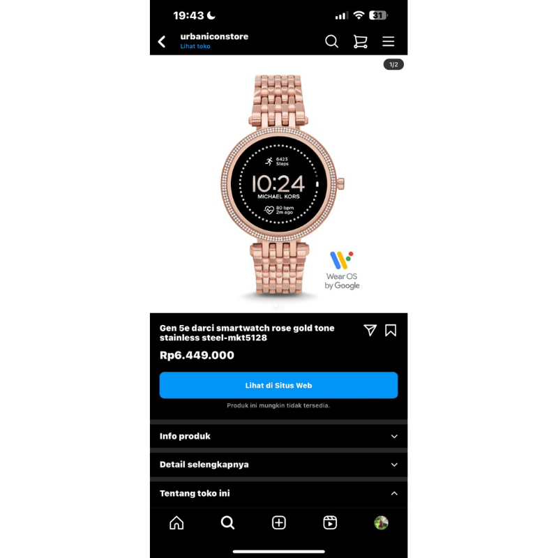 Jual SMARTWATCH MICHAEL KORS GEN 5E ROSE GOLD Shopee Indonesia
