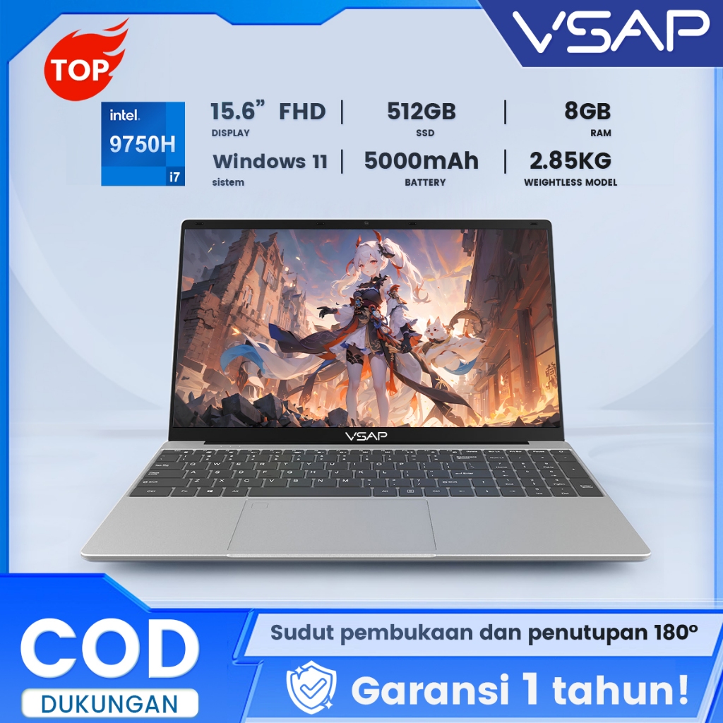 Jual VSAP Official Laptop Intel I7 9750H | 8+512GB SSD | Sistem Win11 ...