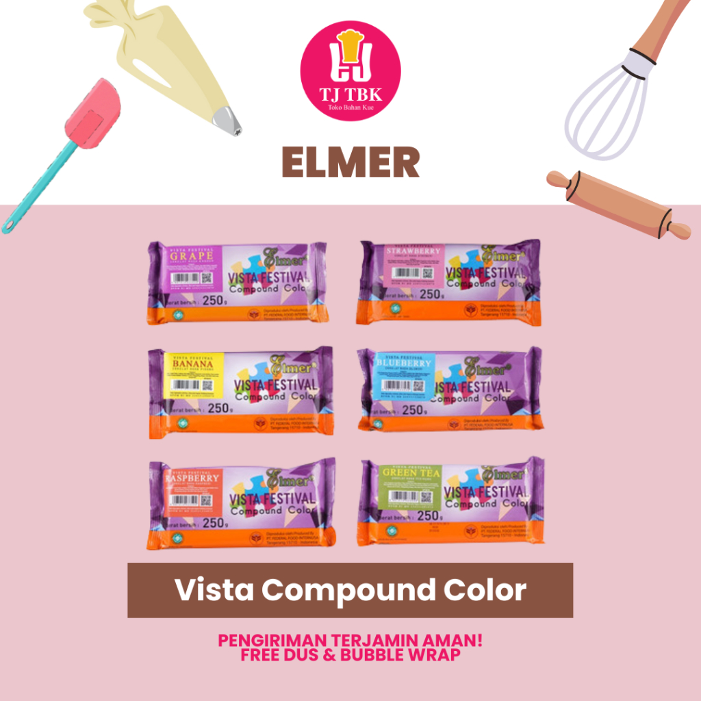 Jual Elmer Vista Chocolate Compound 250g (Dark , White ,Raspberry ...