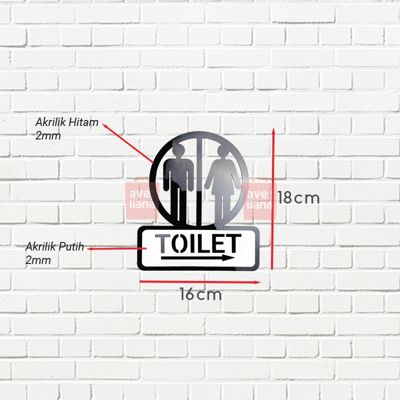 Jual Papan Tanda Toilet Pria & Wanita Akrilik Dilengkapi Double Tape ...