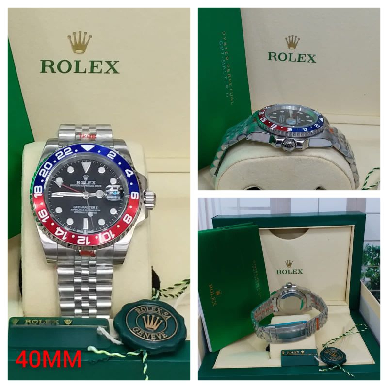 Jual Jam Tangan Pria Rolex Gmt Automatic Pepsi Mewah Ramtai Silver Mm Anyi Jomblo Shopee